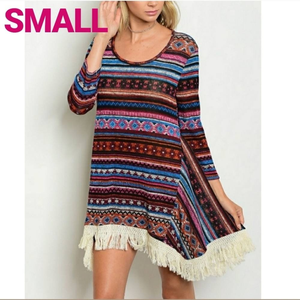 Black Tribal Print Dress